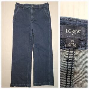 J Crew Jeans Womens Sz 31 Dark Wach Denim Trouser In Signature Stretch BU834